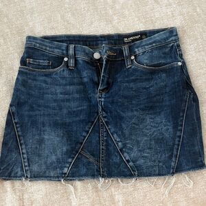 Blank NYC Women's Distressed Blue Denim Mini Skirt